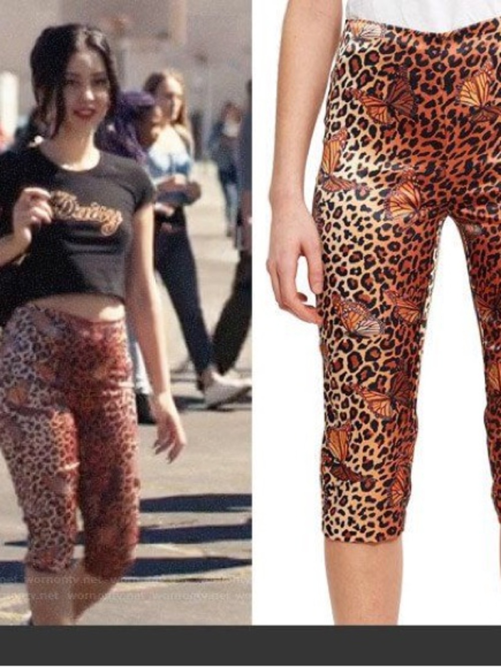 DAISY DAISY TV SATIN LEOPARD
BUTTERFLY PRINT CAPRI PANTS as seen on euphoria